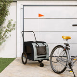 Bike Trailer for Animals Black and Gray Oxford and Iron