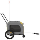 Bike Trailer for Animals Yellow and Gray Oxford and Iron