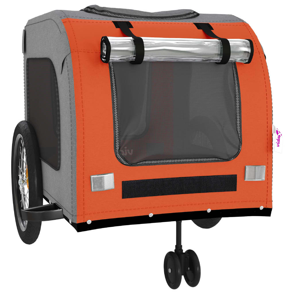 Bike Trailer for Animals Orange and Gray Oxford and Iron