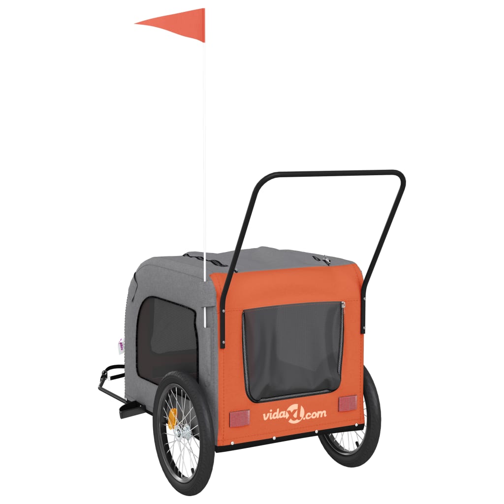 Bike Trailer for Animals Orange and Gray Oxford and Iron