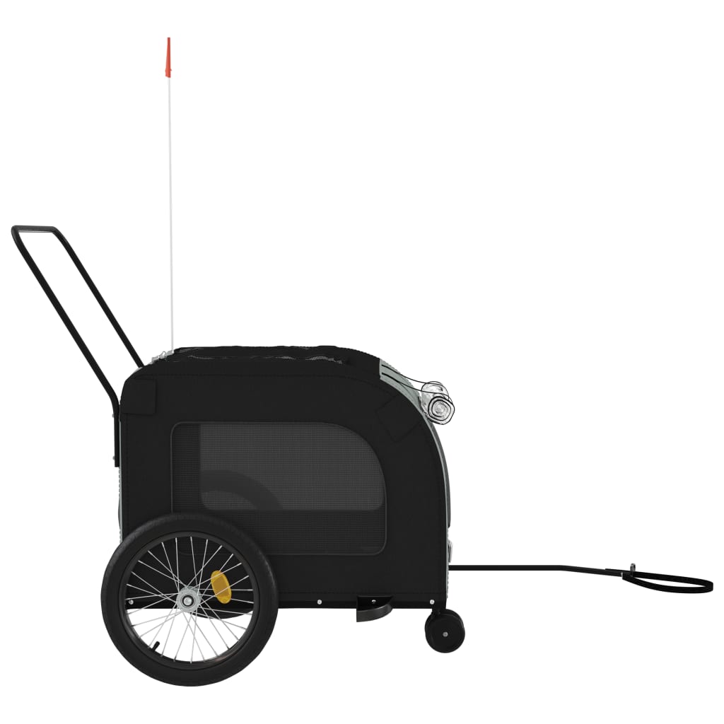 Bike Trailer for Animals Black and Gray Oxford and Iron