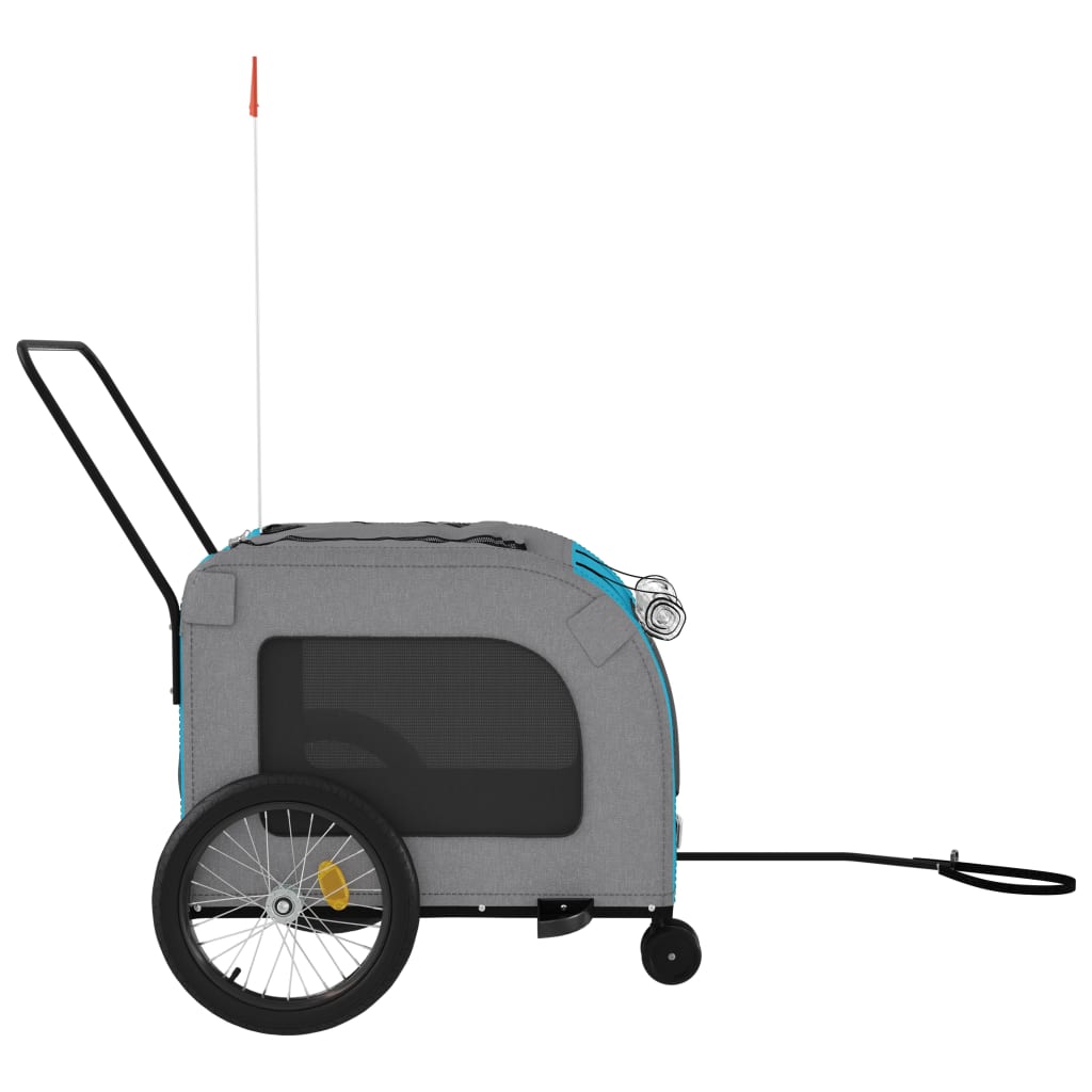 Blue and Gray Oxford and Iron Animal Bike Trailer