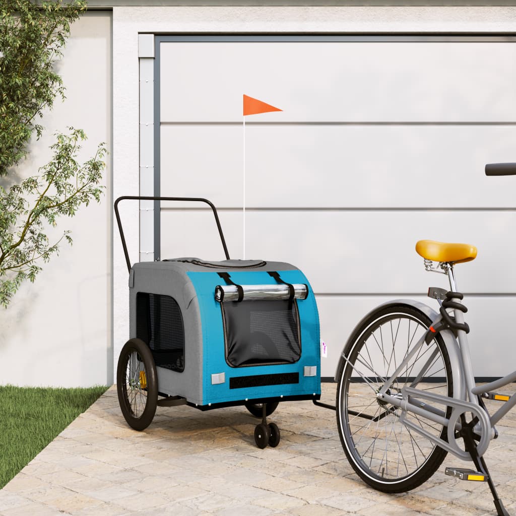 Blue and Gray Oxford and Iron Animal Bike Trailer