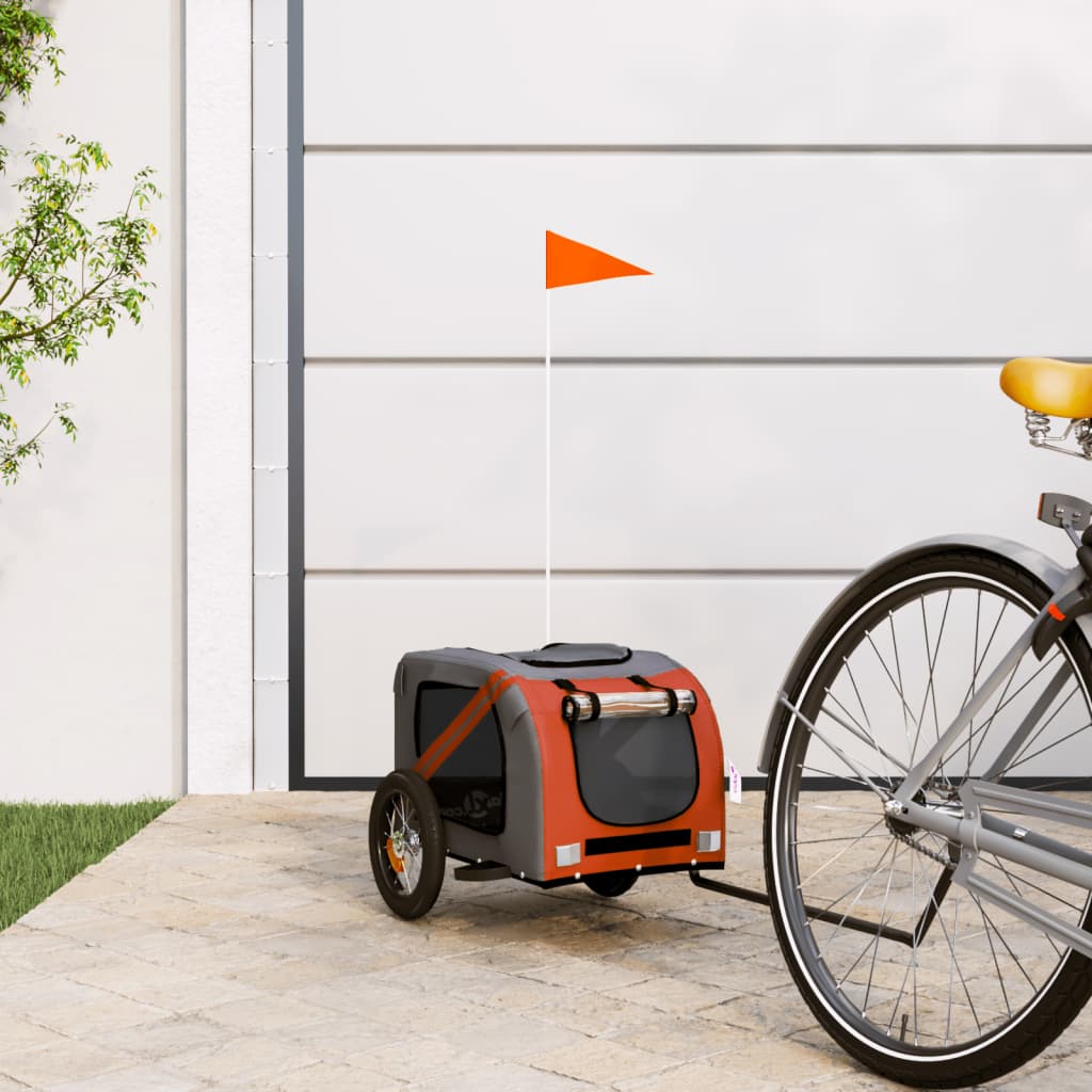 Bike Trailer for Animals Orange and Gray Oxford and Iron