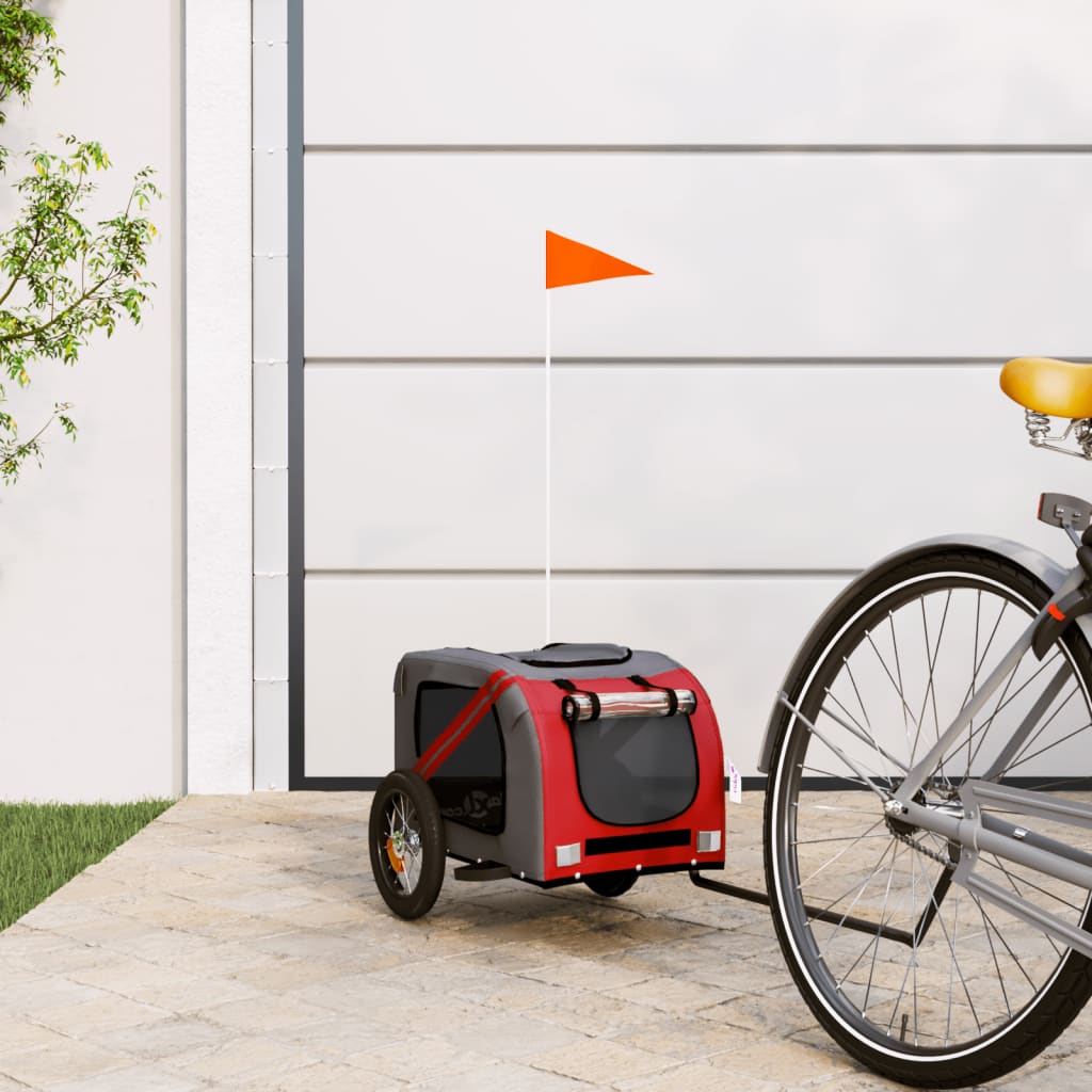 Red and Gray Oxford and Iron Animal Bike Trailer