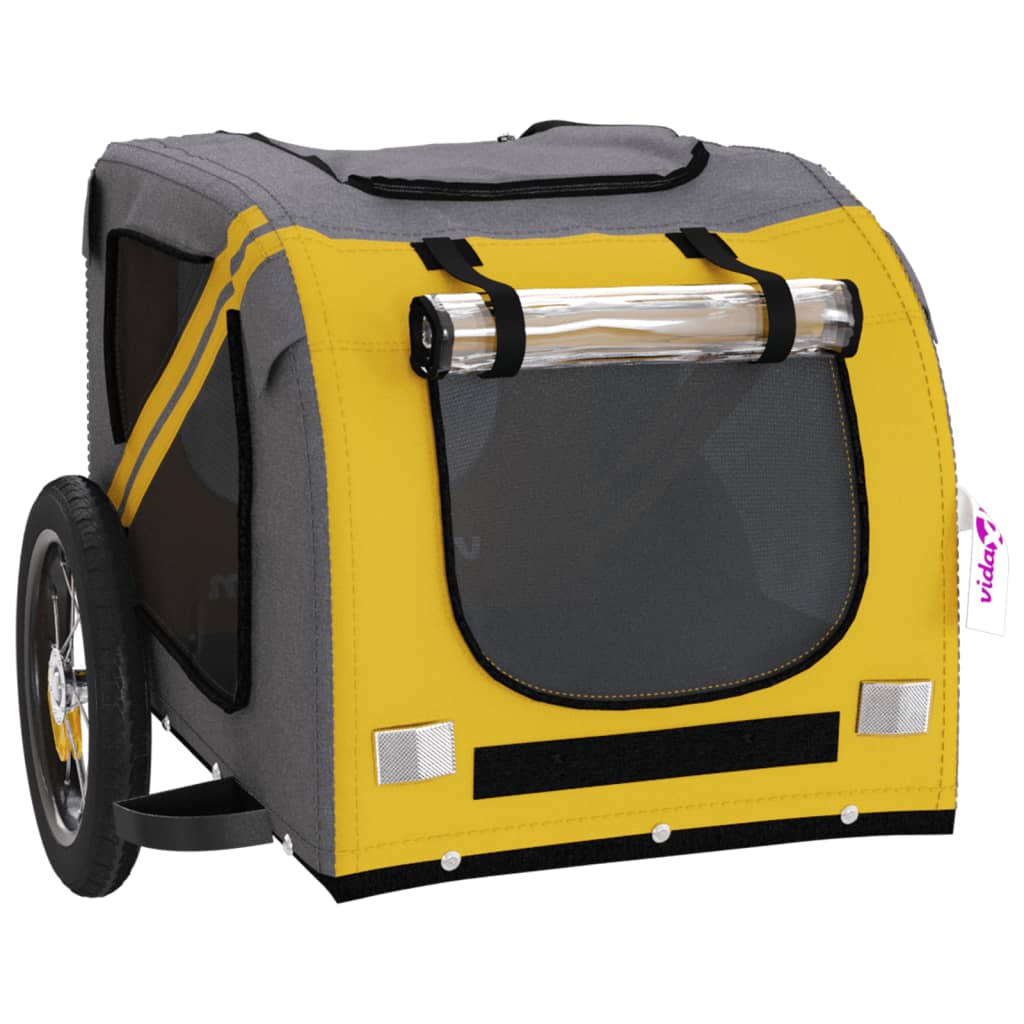 Bike Trailer for Animals Yellow and Gray Oxford and Iron