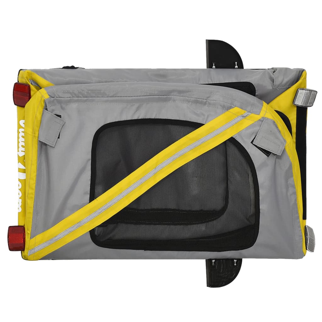 Bike Trailer for Animals Yellow and Gray Oxford and Iron