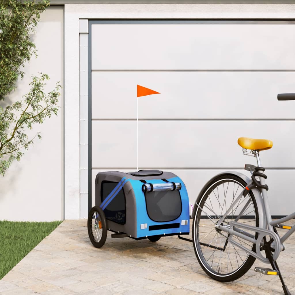 Blue and Gray Oxford and Iron Animal Bike Trailer