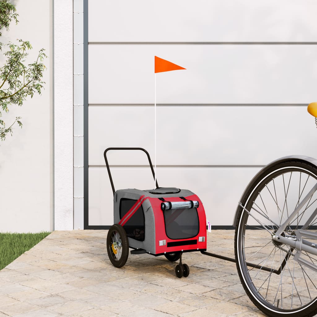 Red and Black Oxford and Iron Animal Bike Trailer