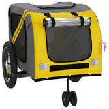 Bike Trailer for Animals Yellow and Black Oxford and Iron