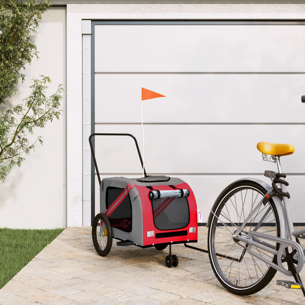 Red and Gray Oxford and Iron Animal Bike Trailer