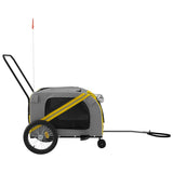 Bike Trailer for Animals Yellow and Gray Oxford and Iron