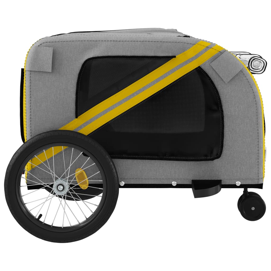 Bike Trailer for Animals Yellow and Gray Oxford and Iron