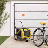 Bike Trailer for Animals Yellow and Gray Oxford and Iron