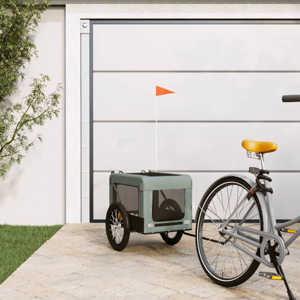 Gray and Black Oxford and Iron Animal Bike Trailer