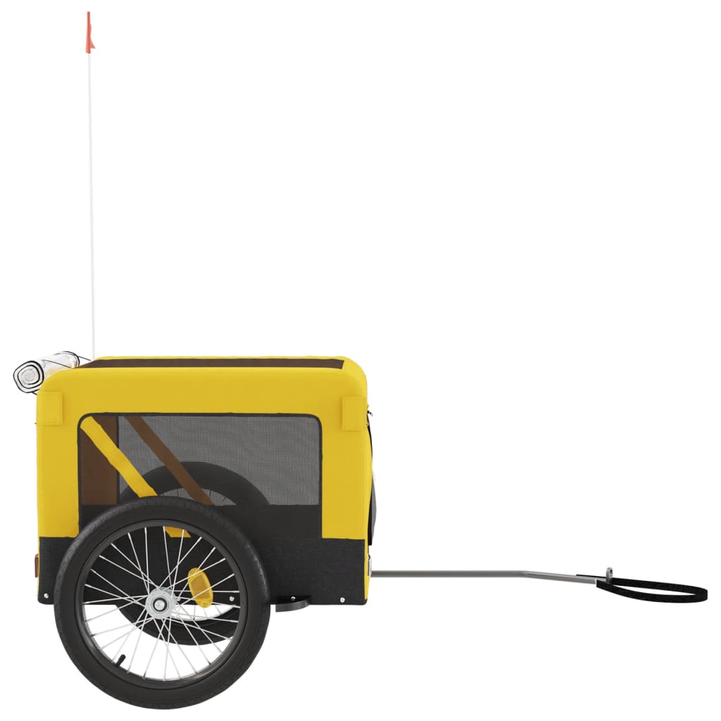 Bike Trailer for Animals Yellow and Black Oxford and Iron