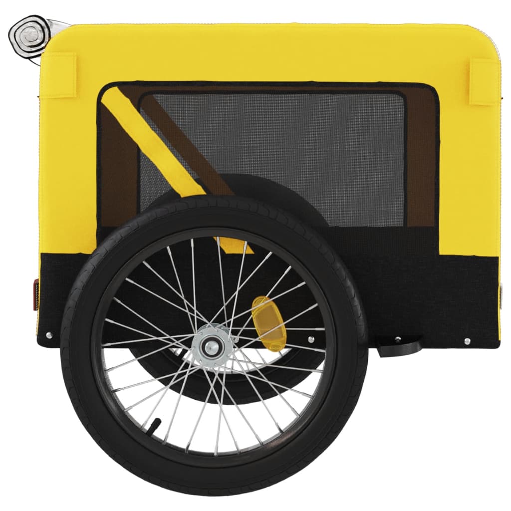 Bike Trailer for Animals Yellow and Black Oxford and Iron