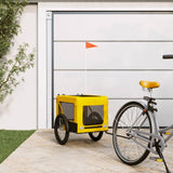 Bike Trailer for Animals Yellow and Black Oxford and Iron