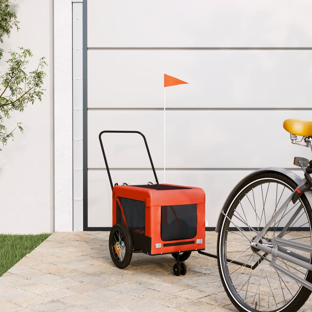 Orange and Black Oxford and Iron Animal Bike Trailer