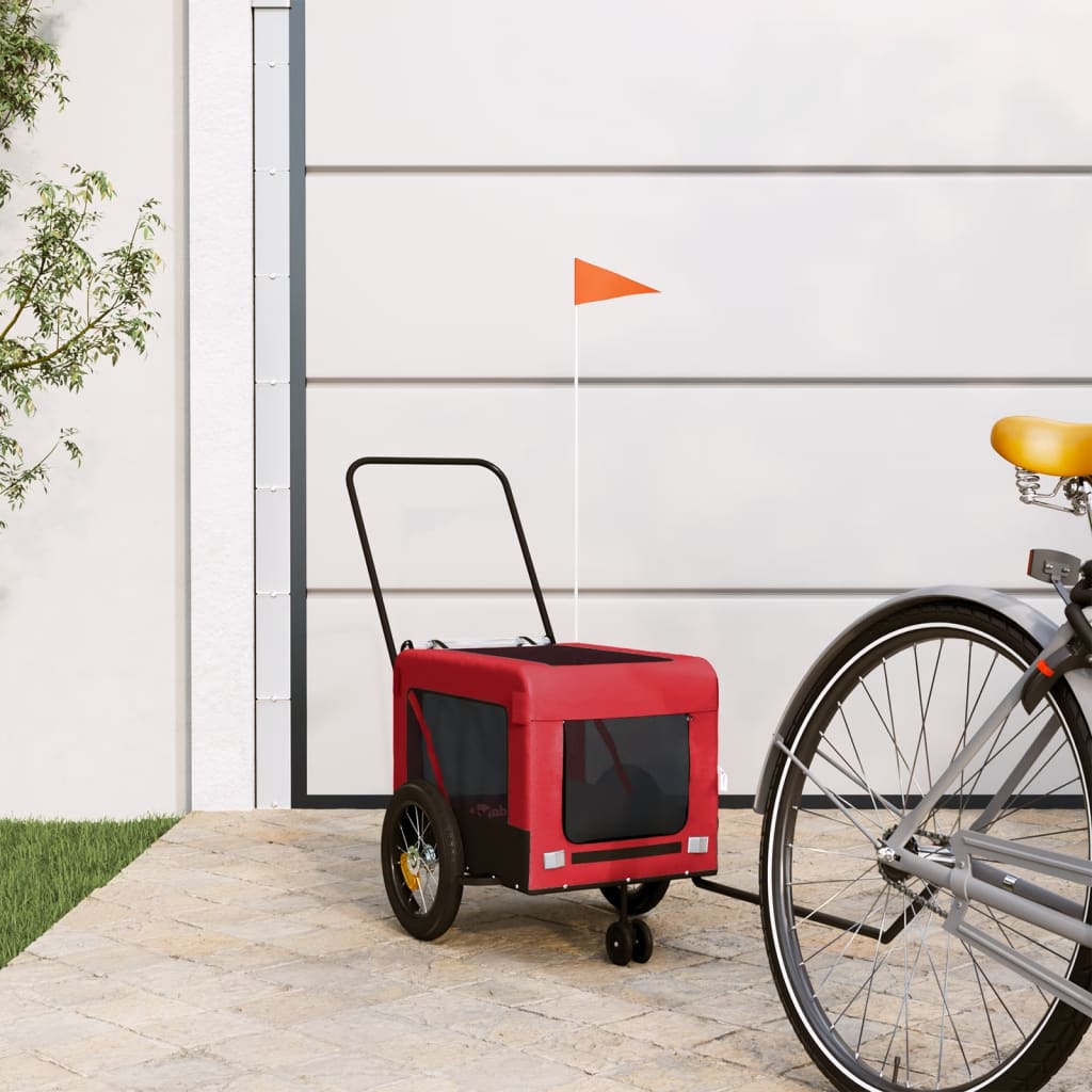 Red and Black Oxford and Iron Animal Bike Trailer