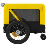 Bike Trailer for Animals Yellow and Black Oxford and Iron