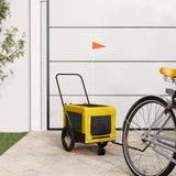 Bike Trailer for Animals Yellow and Black Oxford and Iron