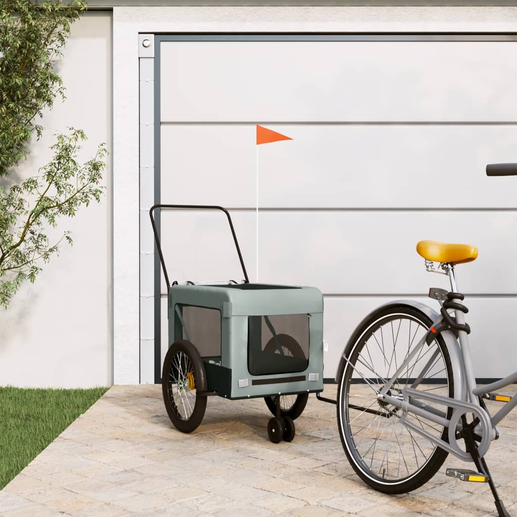 Gray and Black Oxford and Iron Animal Bike Trailer