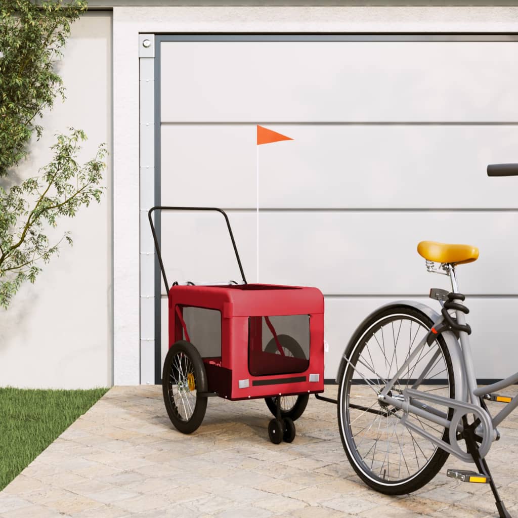 Red and Black Oxford and Iron Animal Bike Trailer