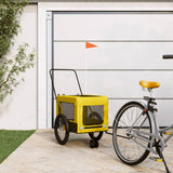 Bike Trailer for Animals Yellow and Black Oxford and Iron