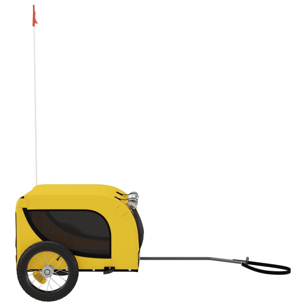 Bike Trailer for Animals Yellow and Black Oxford and Iron