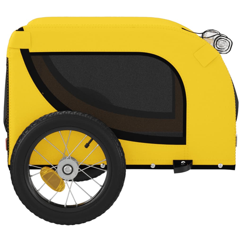 Bike Trailer for Animals Yellow and Black Oxford and Iron