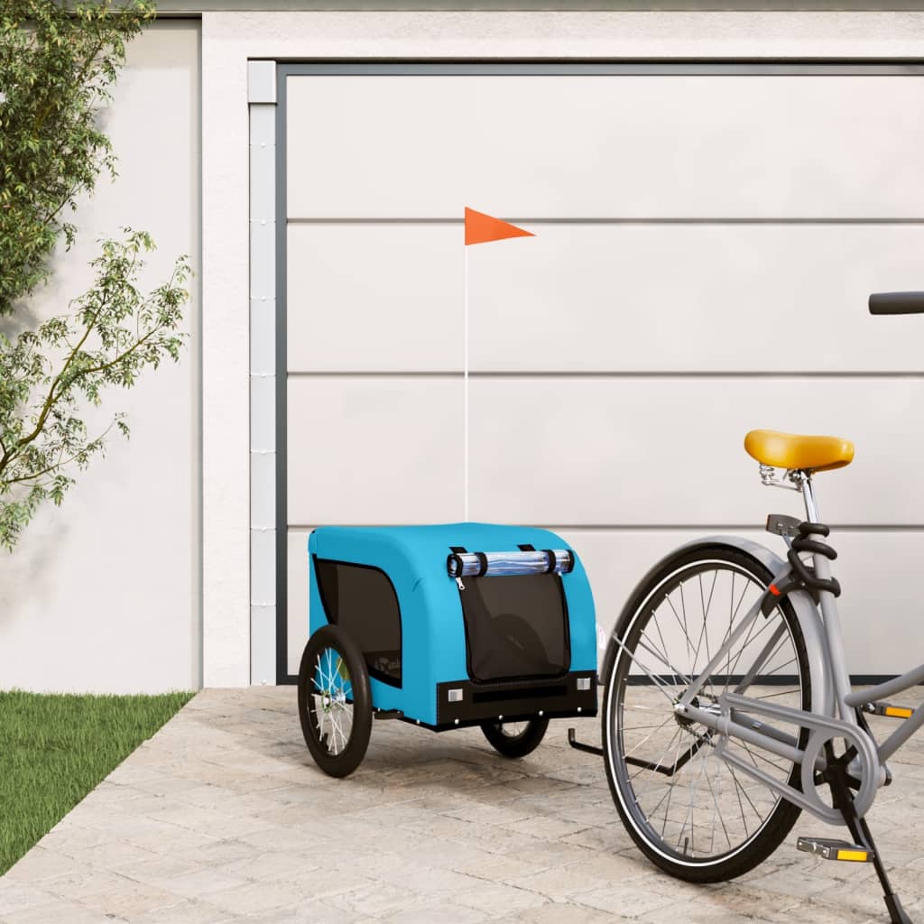 Blue and Black Oxford and Iron Animal Bike Trailer