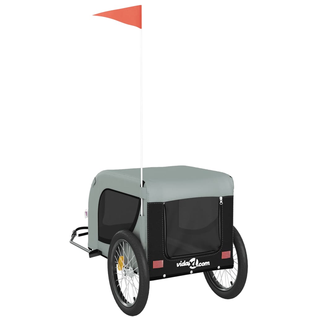 Gray and Black Oxford and Iron Animal Bike Trailer