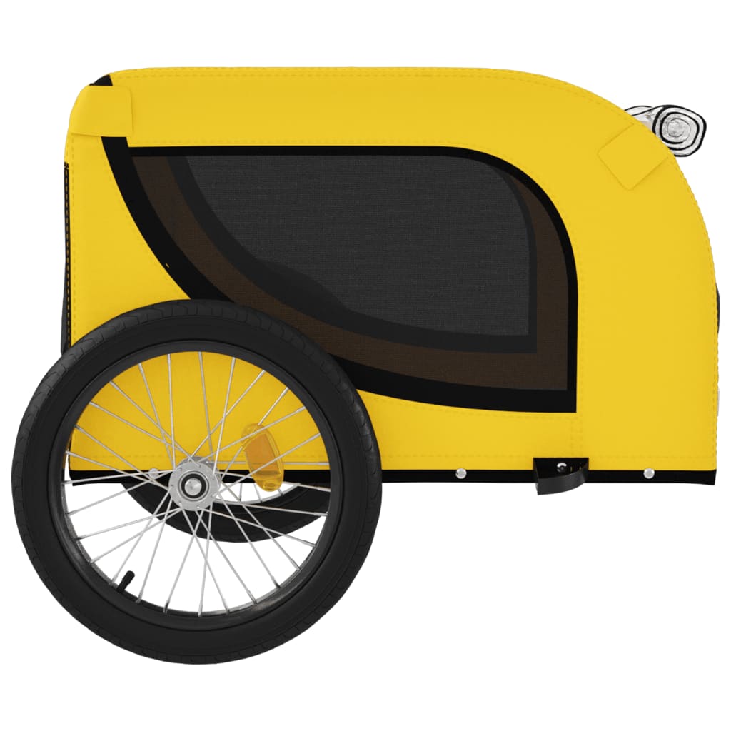 Bike Trailer for Animals Yellow and Black Oxford and Iron