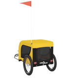 Bike Trailer for Animals Yellow and Black Oxford and Iron