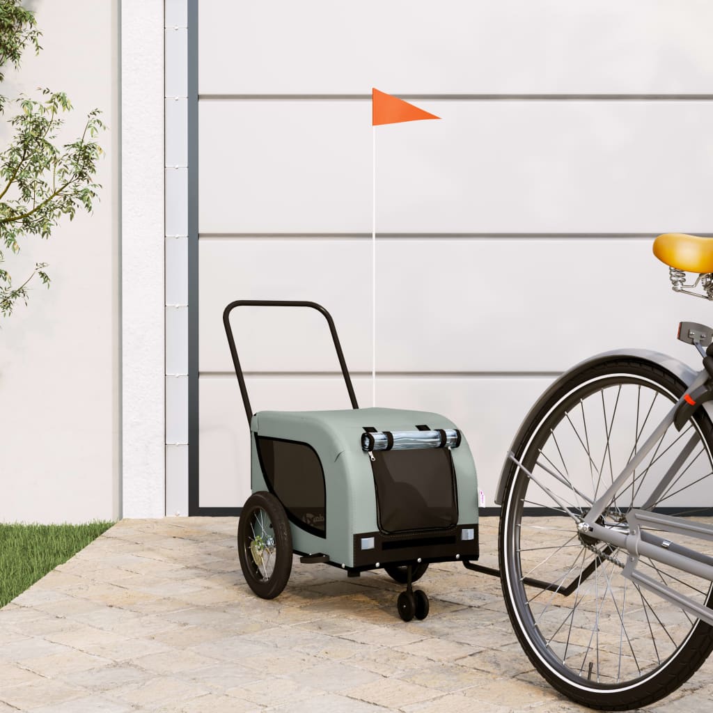 Gray and Black Oxford and Iron Animal Bike Trailer