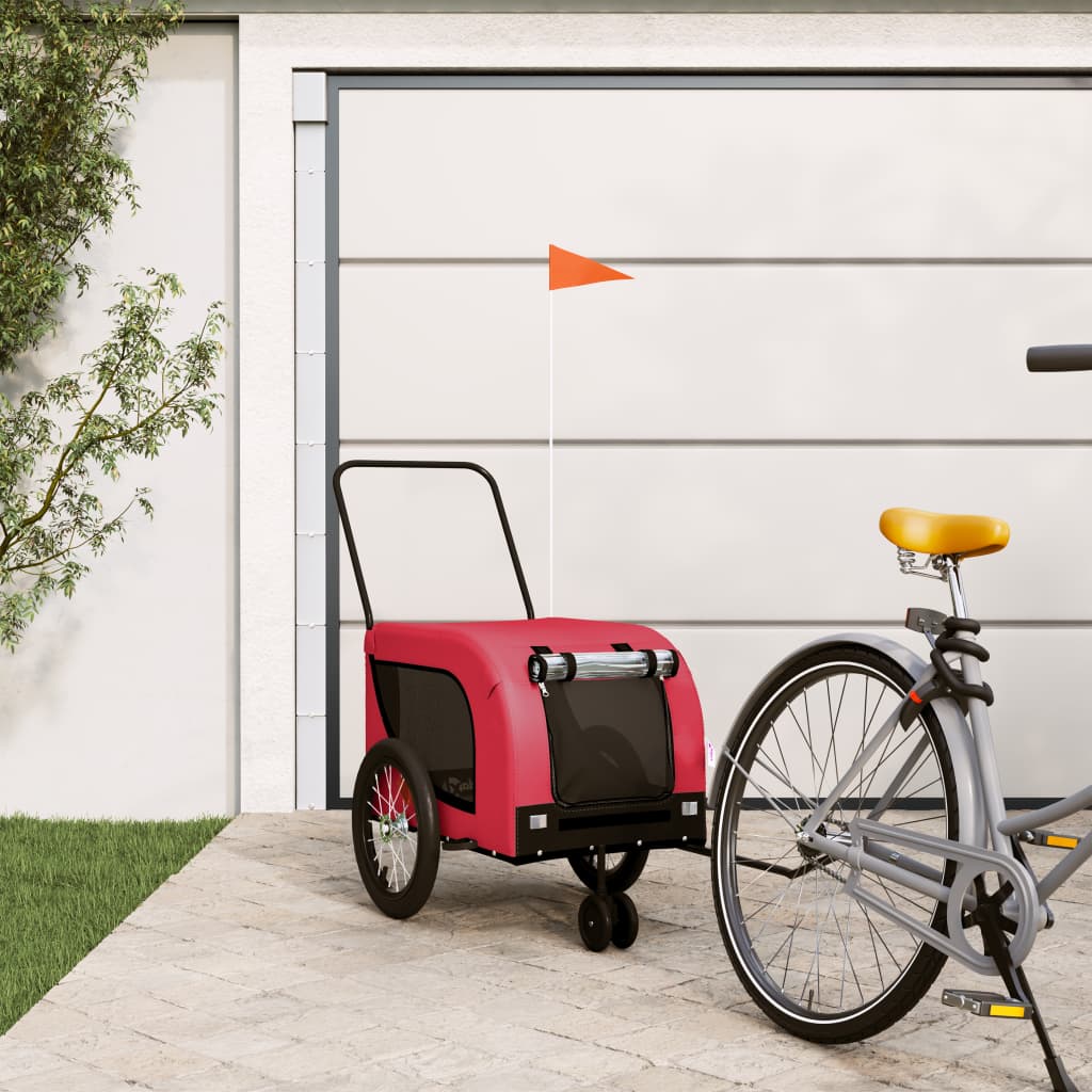 Red and Black Oxford and Iron Animal Bike Trailer