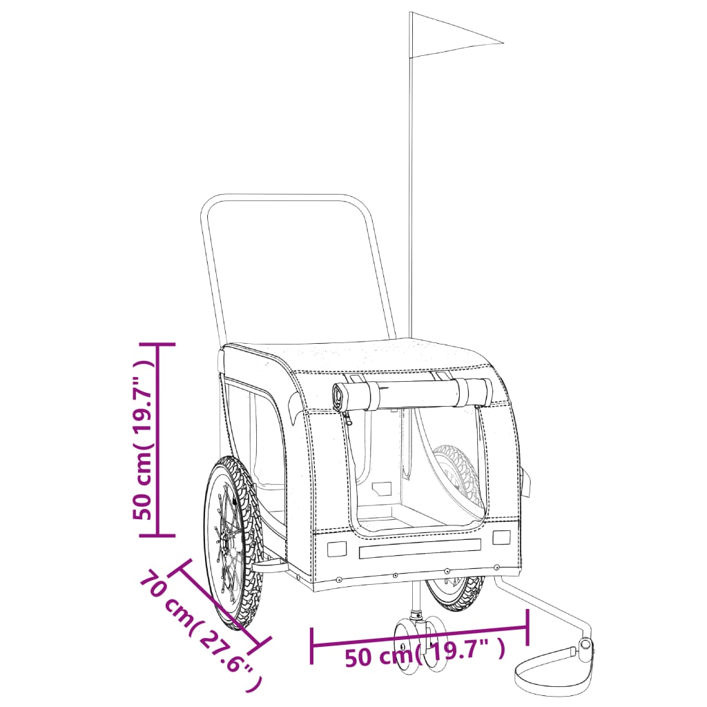 Gray and Black Oxford and Iron Animal Bike Trailer