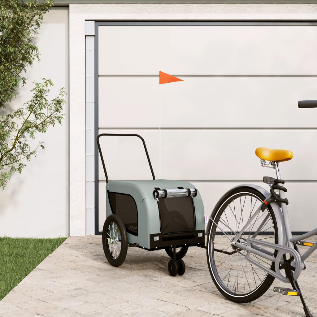 Gray and Black Oxford and Iron Animal Bike Trailer