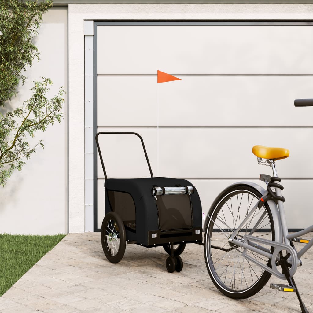 Black Oxford and Iron Animal Bike Trailer