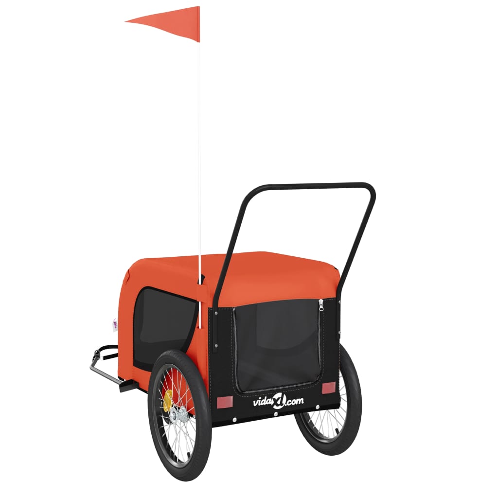 Orange and Black Oxford and Iron Animal Bike Trailer