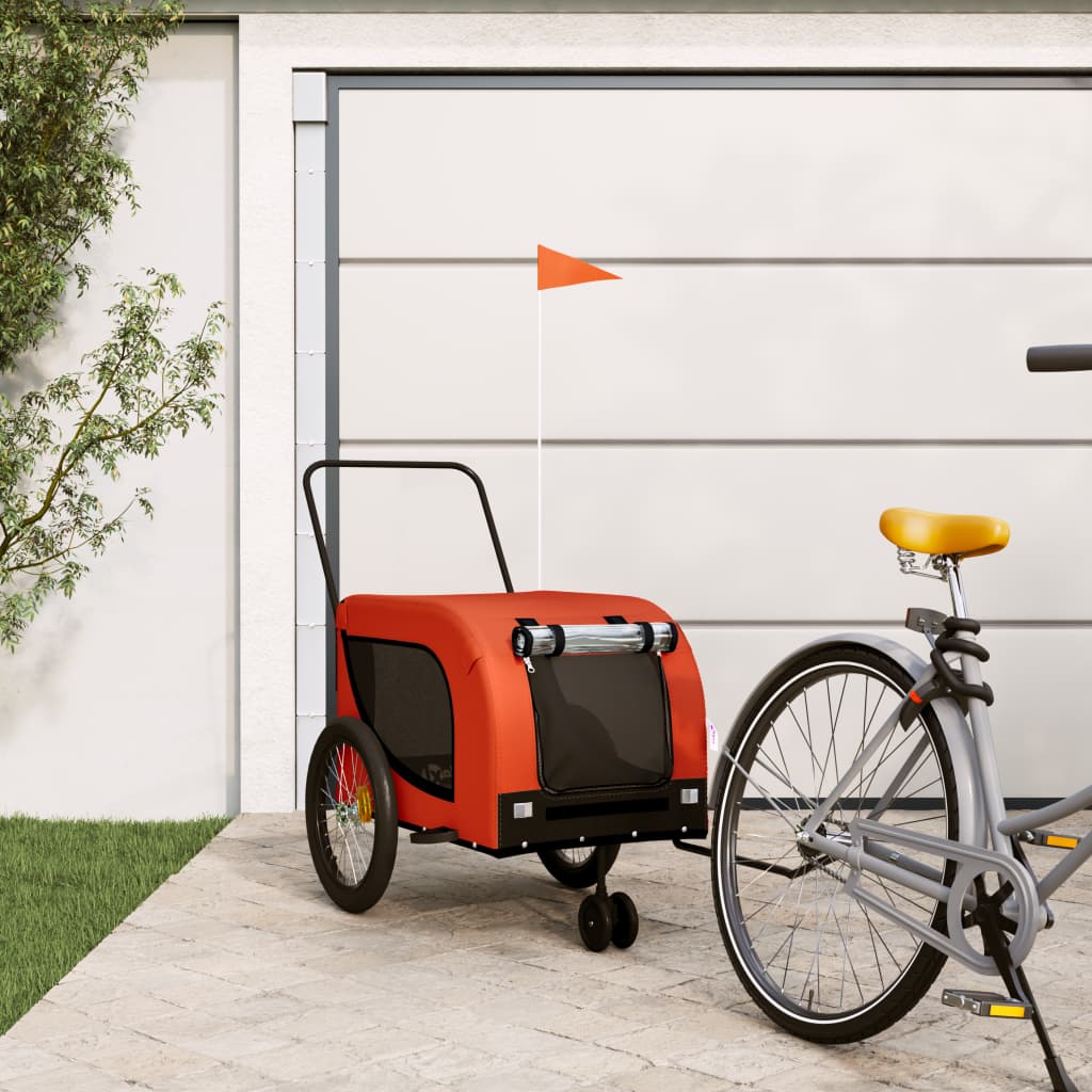 Orange and Black Oxford and Iron Animal Bike Trailer