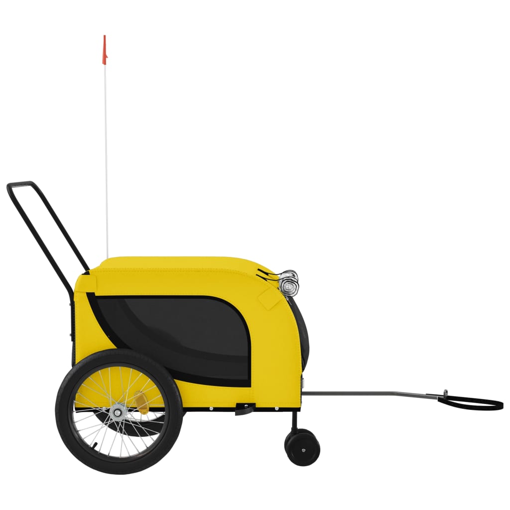 Bike Trailer for Animals Yellow and Black Oxford and Iron