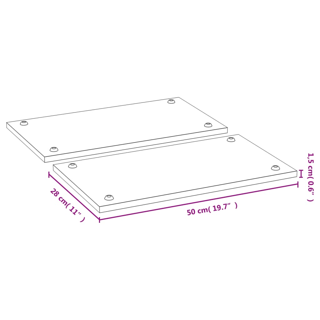 Coprifornelli 2 pz 50x28x1,5 cm in Bambù