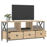 Mobile TV Rovere Sonoma 102x33x45 cm Legno Multistrato e Ferro