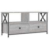 Mobile TV Grigio Sonoma 90x33x45 cm Legno Multistrato e Ferro