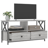 Mobile TV Grigio Sonoma 90x33x45 cm Legno Multistrato e Ferro