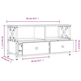 Mobile TV Grigio Sonoma 90x33x45 cm Legno Multistrato e Ferro