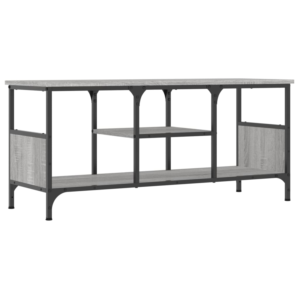 Mobile TV Grigio Sonoma 100x35x45 cm Legno Multistrato e Ferro