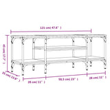 Mobile TV Rovere Sonoma 121x35x45 cm Legno Multistrato e Ferro